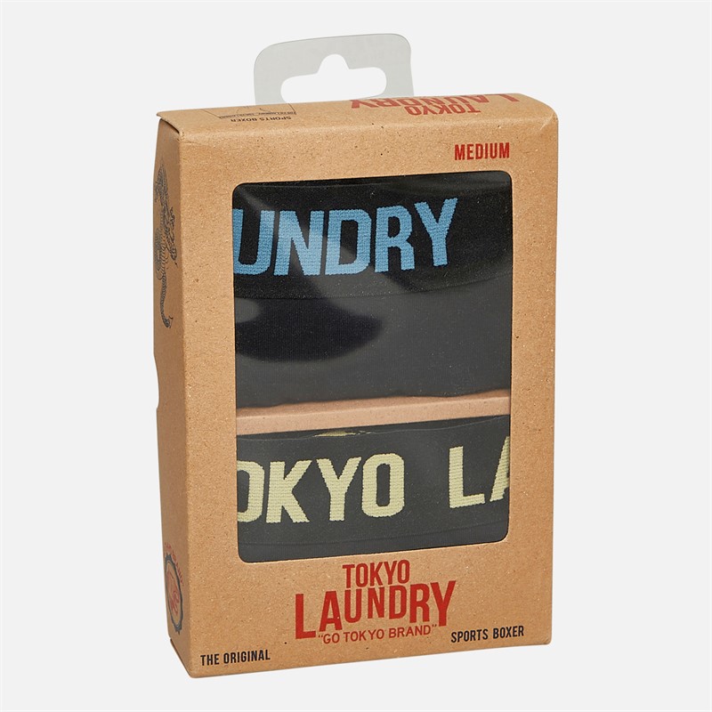 Tokyo Laundry Mens Walkers Two Pack Boxers Blue