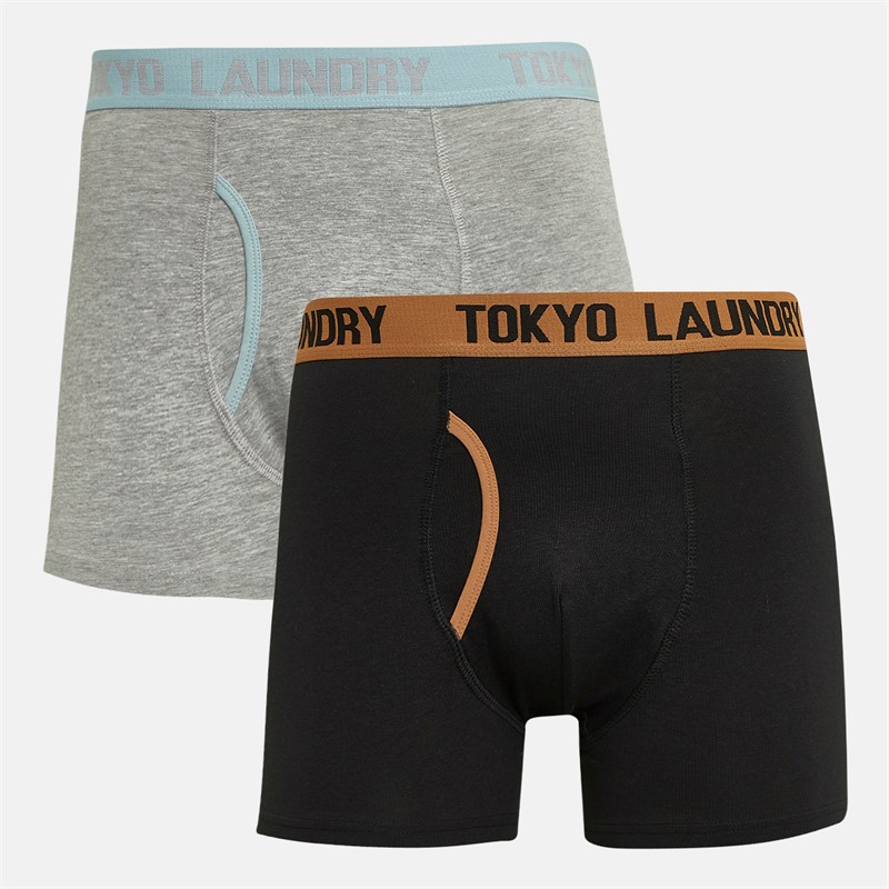 Tokyo Laundry Mens Abbots Two Pack Boxers Brown