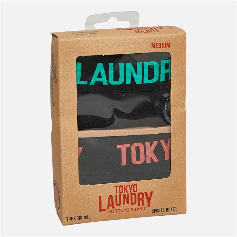 Tokyo Laundry Mens Walkers Two Pack Boxers Green