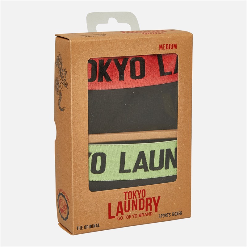 Tokyo Laundry Mens Marthem Two Pack Boxers Red