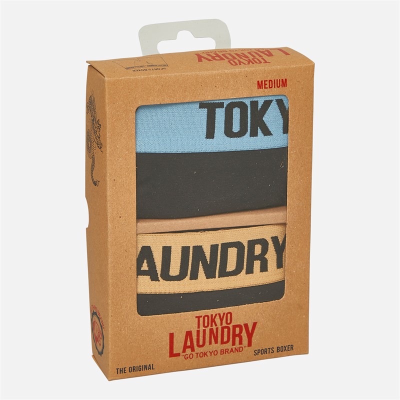 Tokyo Laundry Mens Marthem Two Pack Boxers Blue