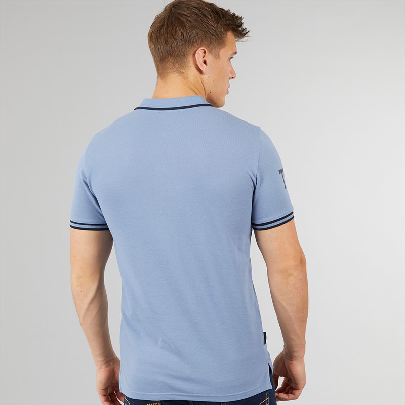 Tokyo Laundry Mens Casson Short Sleeve Polo Shirt Infinity Blue