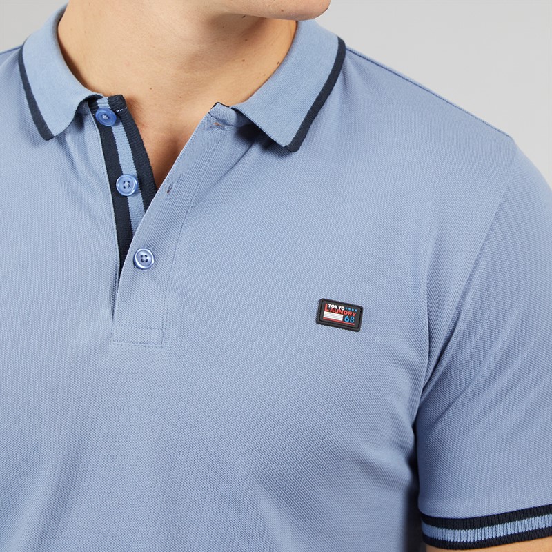 Tokyo Laundry Mens Casson Short Sleeve Polo Shirt Infinity Blue