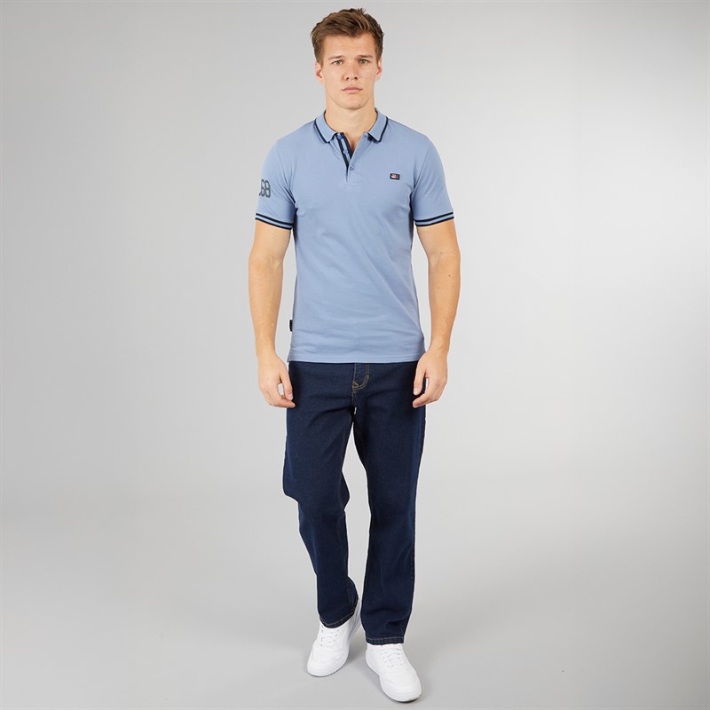 Tokyo Laundry Mens Casson Short Sleeve Polo Shirt Infinity Blue