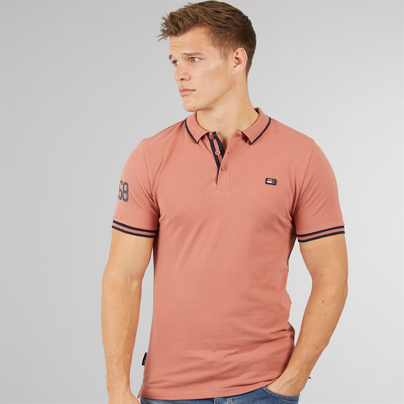 Tokyo Laundry Mens Casson Short Sleeve Polo Shirt Cedar Wood