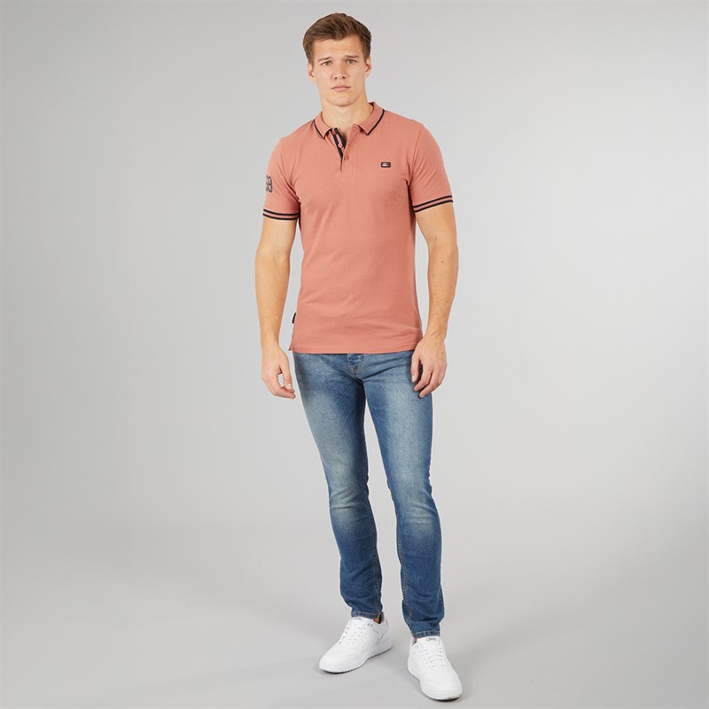 Tokyo Laundry Mens Casson Short Sleeve Polo Shirt Cedar Wood