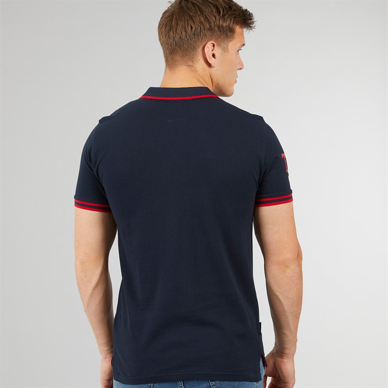 Tokyo Laundry Mens Casson Short Sleeve Polo Shirt Sky Captain Navy