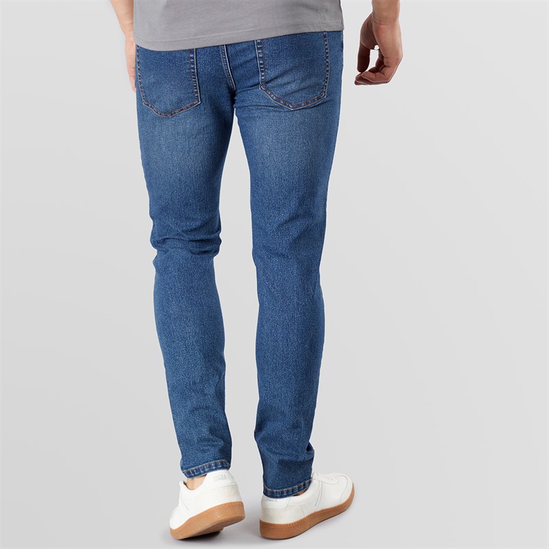 Tokyo Laundry Mens Doug Slim Fit Jeans Mid Blue Stonewash