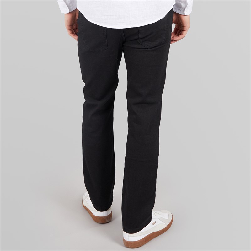 Tokyo Laundry Mens Shriner Straight Leg Jeans Black Wash