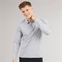 Tokyo Laundry Mens Landers Long Sleeve Polo Shirt Light Grey Marl