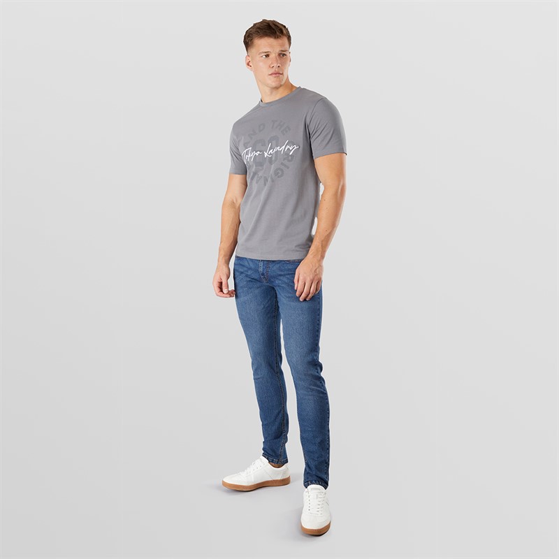 Tokyo Laundry Mens Carcle T-Shirt Grey
