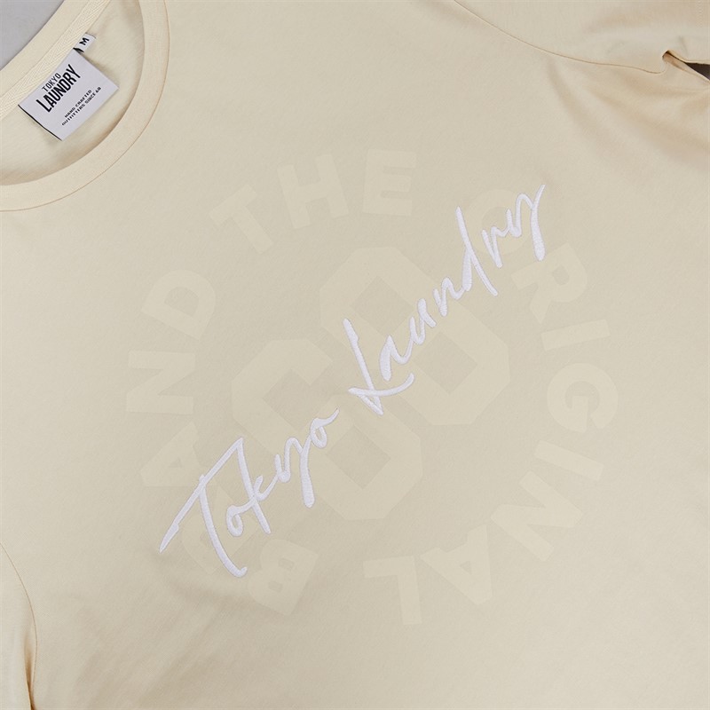 Tokyo Laundry Mens Carcle T-Shirt Stone