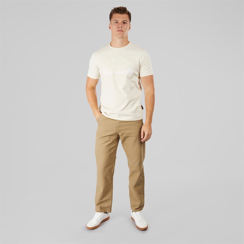 Tokyo Laundry Mens Carcle T-Shirt Stone