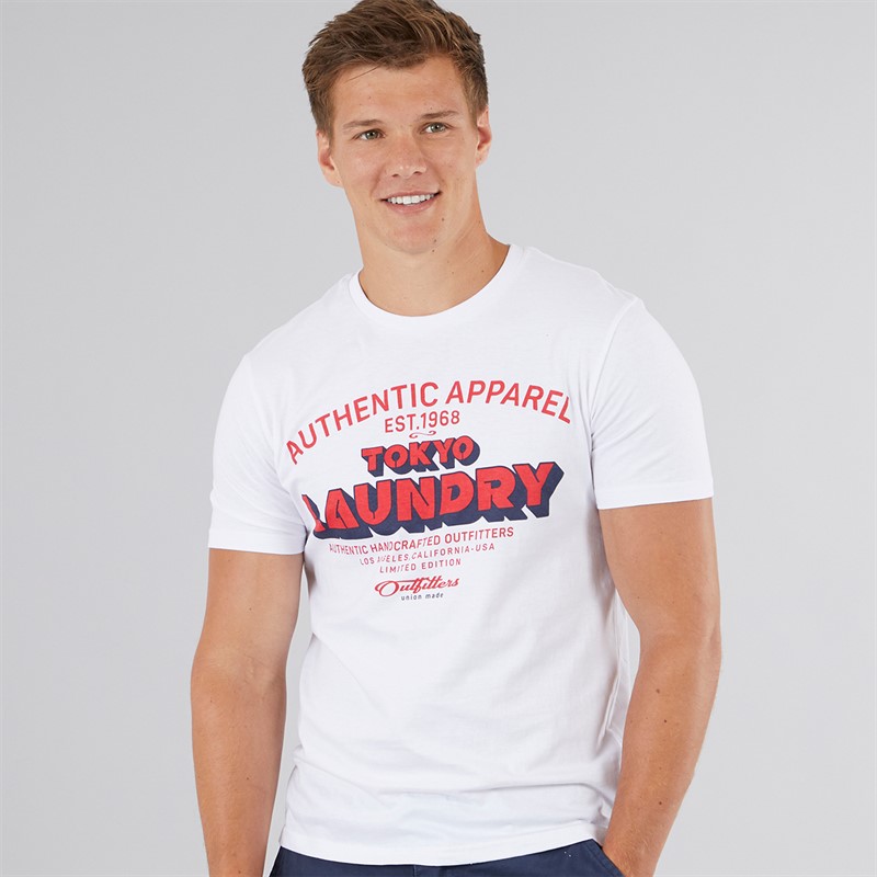 Tokyo Laundry Mens Cyprus T-Shirt White