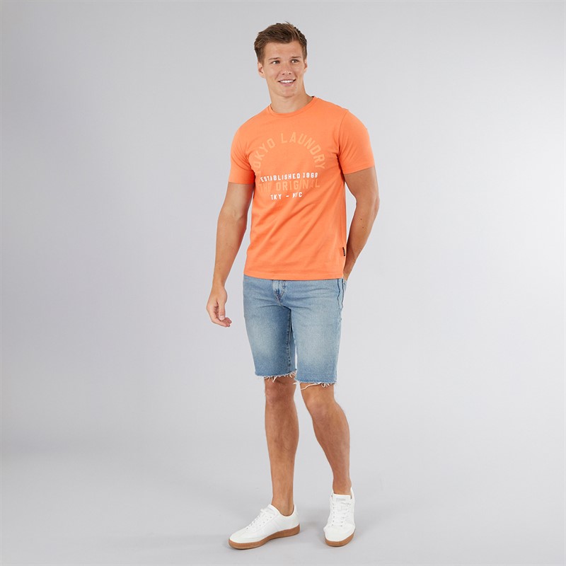 Tokyo Laundry Mens Lewes T-Shirt Orange