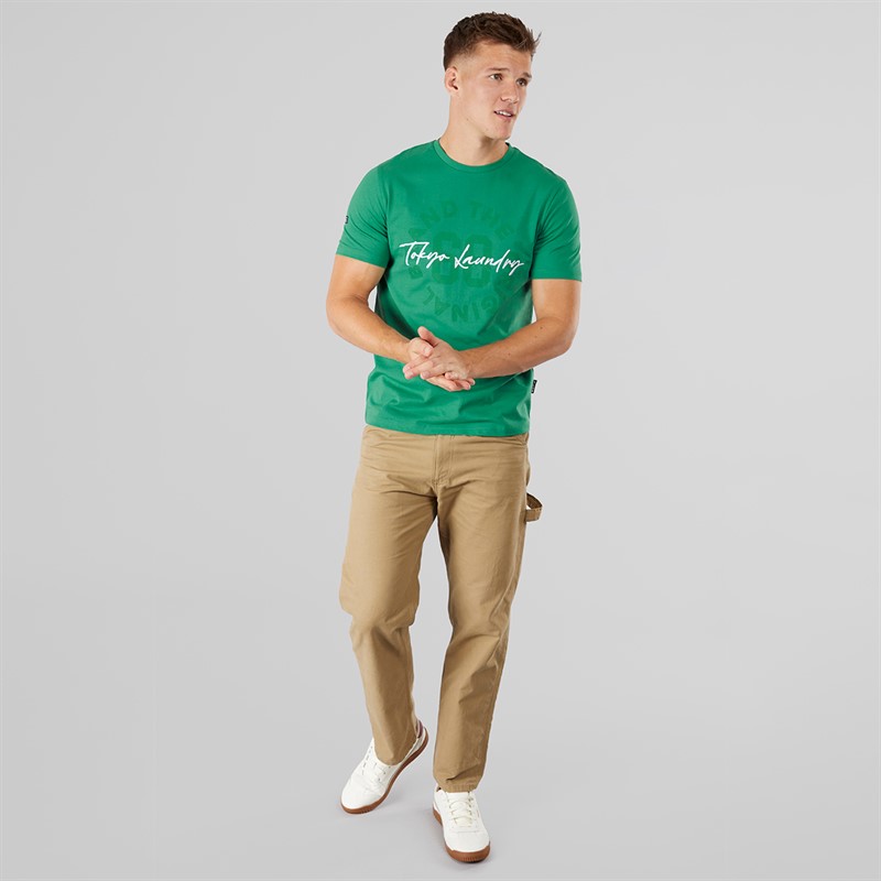 Tokyo Laundry Mens Carcle T-Shirt Green