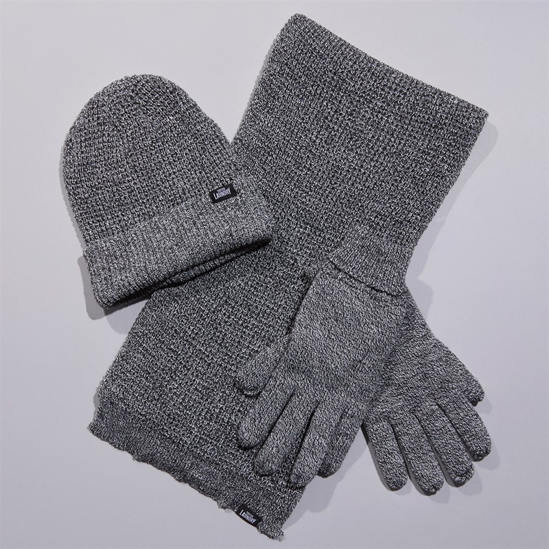 Tokyo Laundry Mens Worwick Knitted Hat Scarf And Gloves Set Black