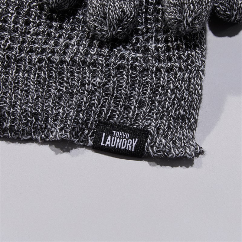 Tokyo Laundry Mens Worwick Knitted Hat Scarf And Gloves Set Black
