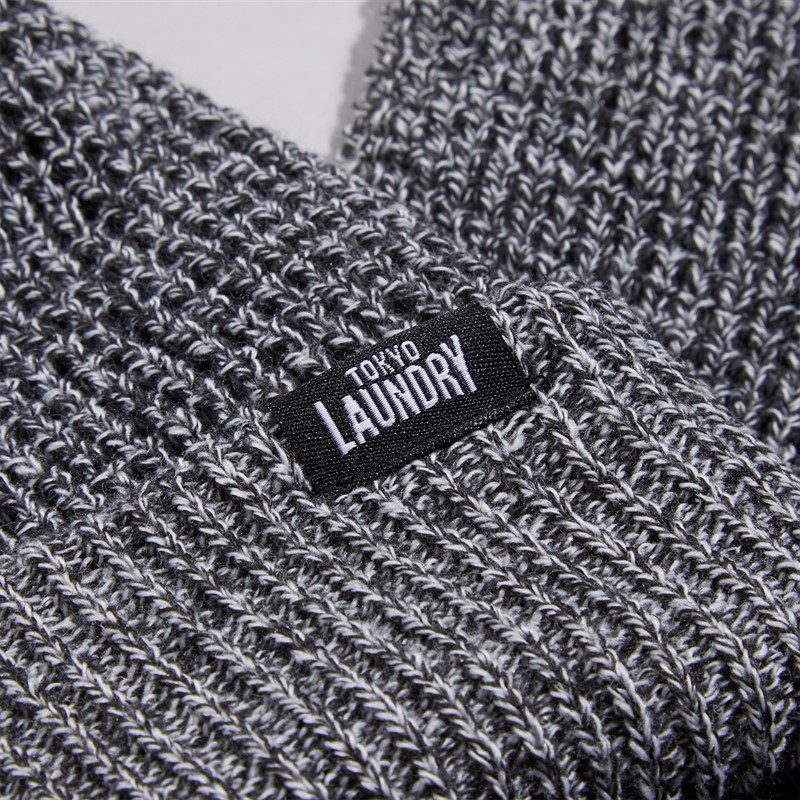 Tokyo Laundry Mens Worwick Knitted Hat Scarf And Gloves Set Black