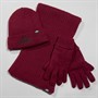 Tokyo Laundry Mens Worwick Knitted Hat Scarf And Gloves Set Burgundy