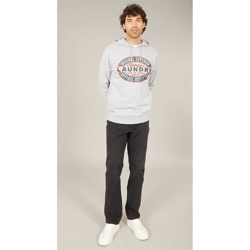Tokyo Laundry Mens Haig Hoodie Light Grey Marl