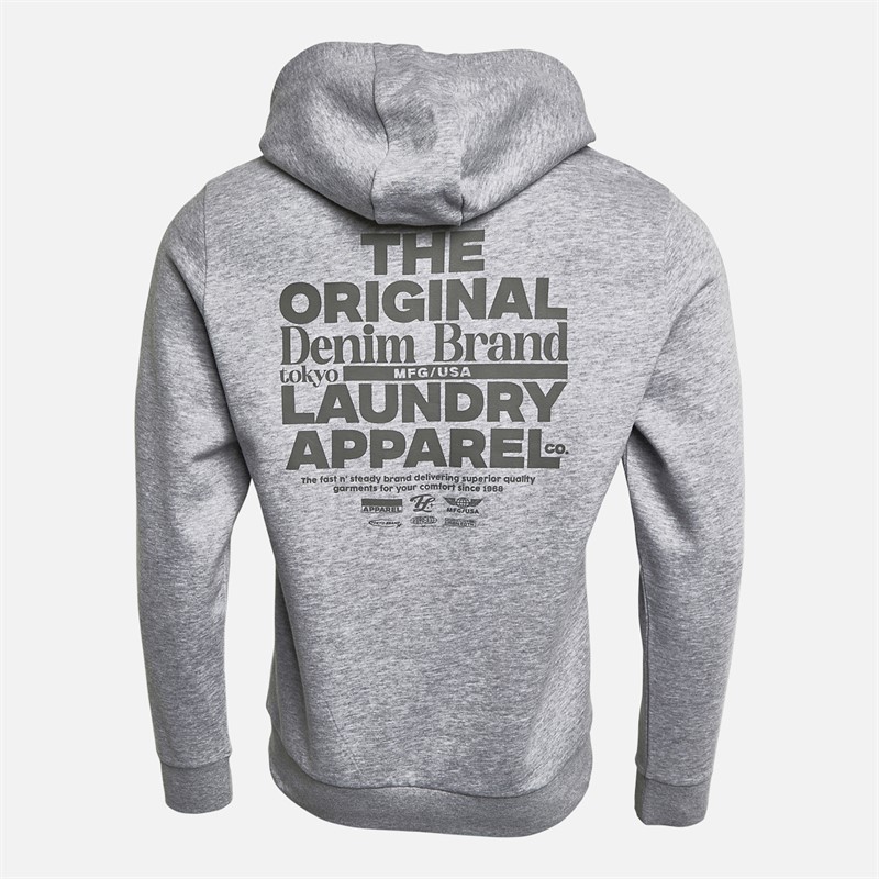 Tokyo Laundry Mens Balmoral Hoodie Light Grey Marl