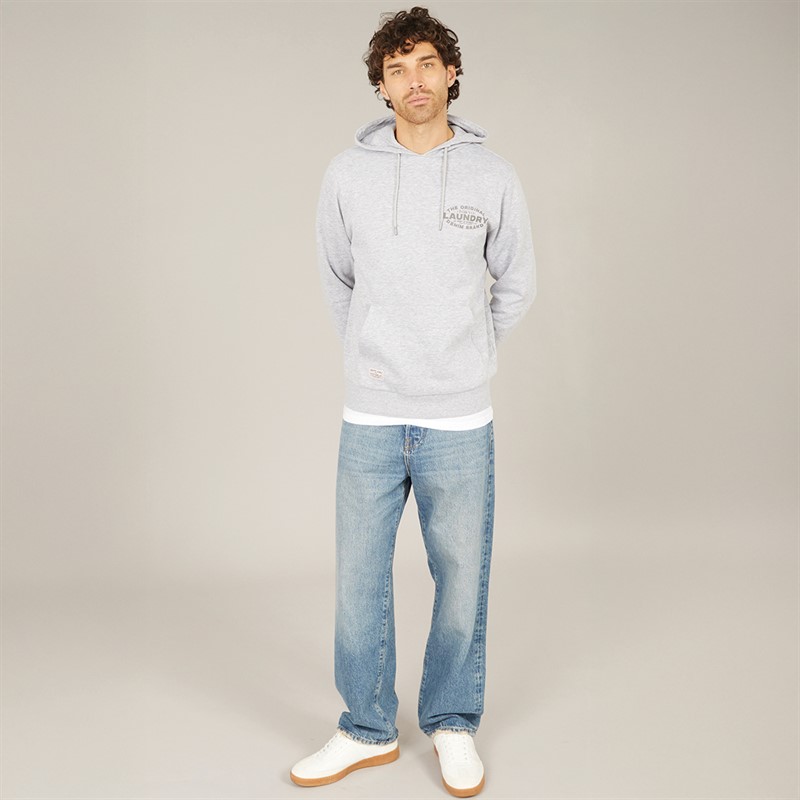 Tokyo Laundry Mens Balmoral Hoodie Light Grey Marl
