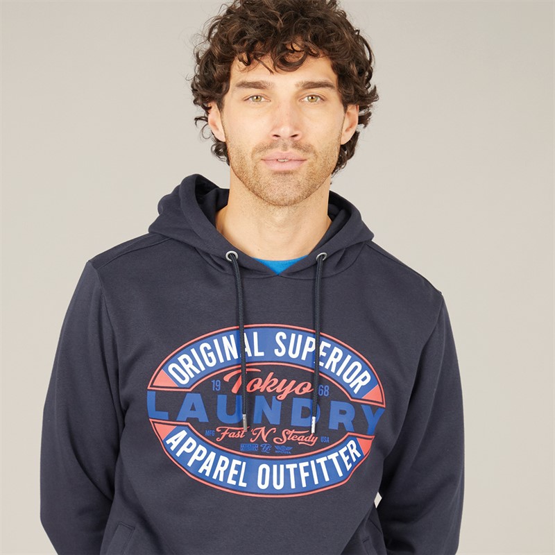 Tokyo Laundry Mens Haig Hoodie Navy