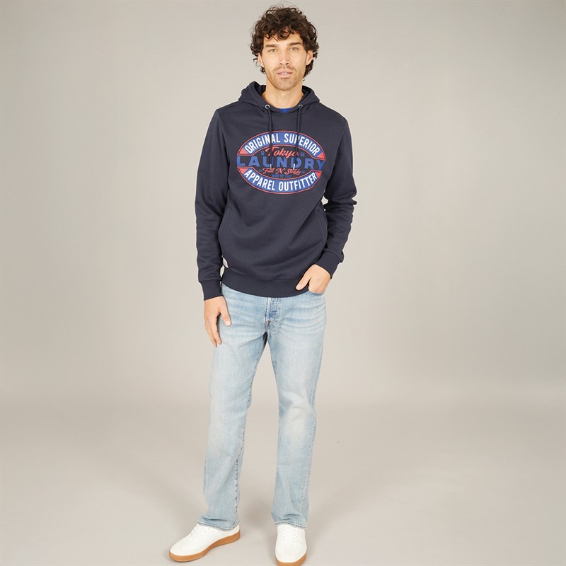 Tokyo Laundry Mens Haig Hoodie Navy