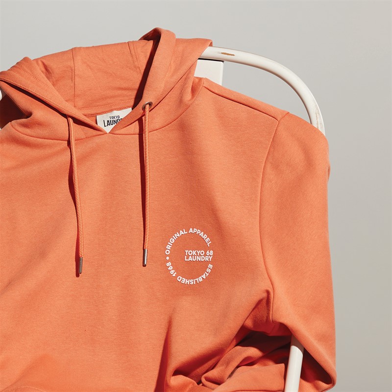 Tokyo Laundry Mens Layden Hoodie Orange