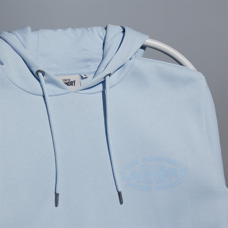 Tokyo Laundry Mens Balmoral Hoodie Light Blue