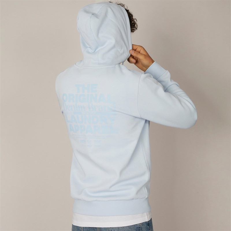 Tokyo Laundry Mens Balmoral Hoodie Light Blue