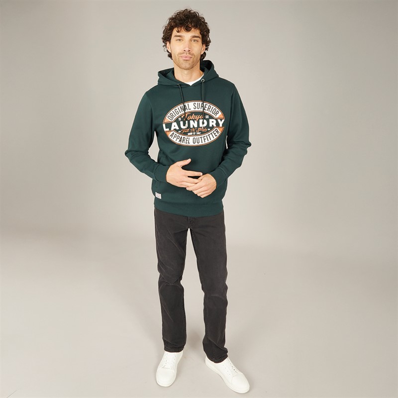 Tokyo Laundry Mens Haig Hoodie Green