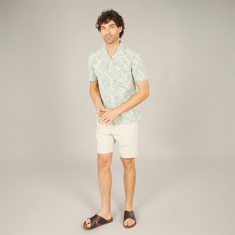 Tokyo Laundry Mens Paraiso AOP Short Sleeve Shirt Green