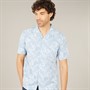 Tokyo Laundry Mens Paraiso AOP Short Sleeve Shirt Blue