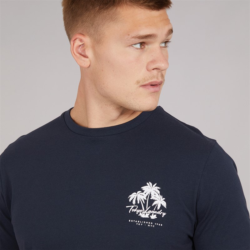 Tokyo Laundry Mens Tokyo Beach T-Shirt And Shorts Set Navy