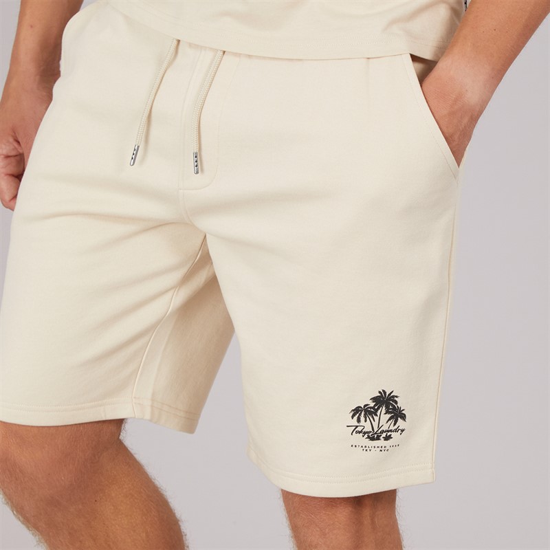 Tokyo Laundry Mens Tokyo Beach T-Shirt And Shorts Set Stone