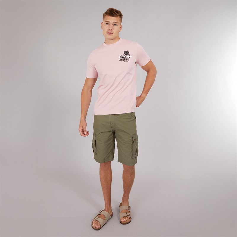 Tokyo Laundry Mens Redact T-Shirt Pink