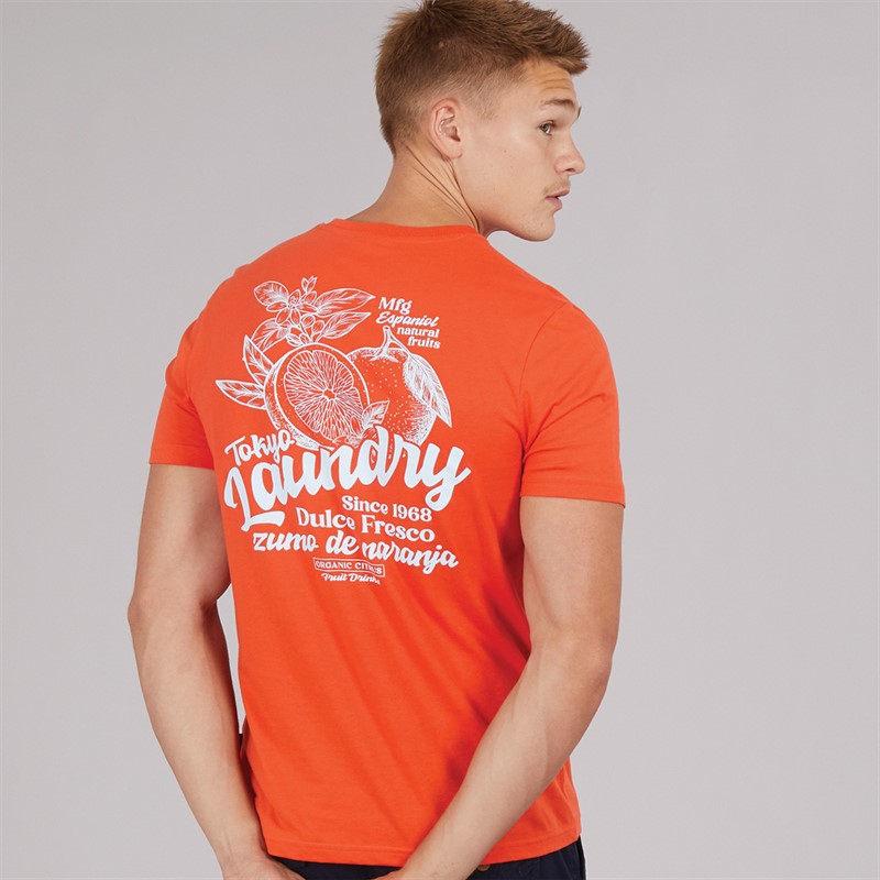 Tokyo Laundry Mens Arlington T-Shirt Orange - Size M