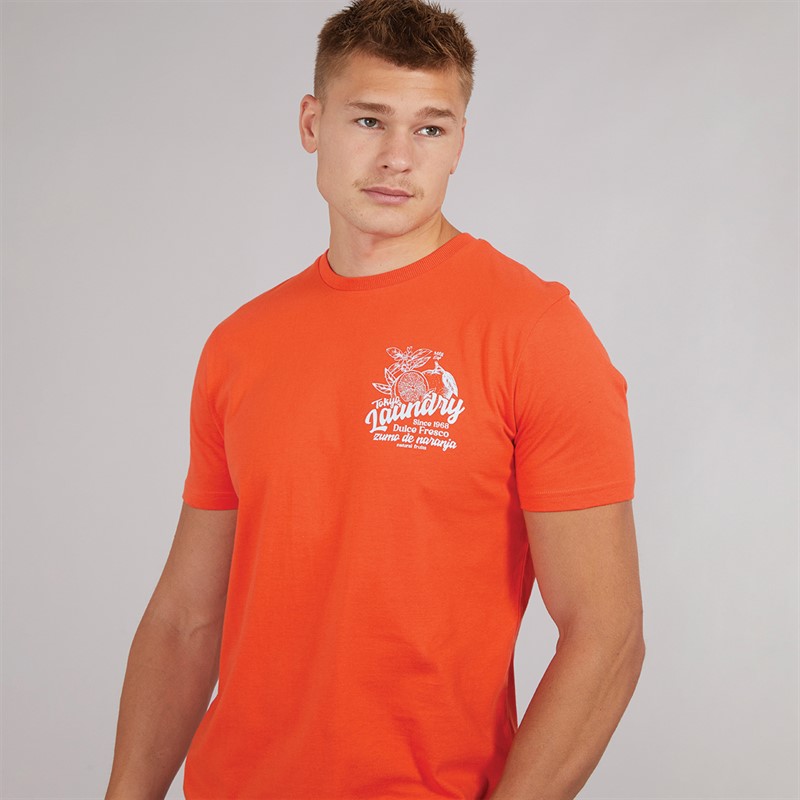 Tokyo Laundry Mens Arlington T-Shirt Orange