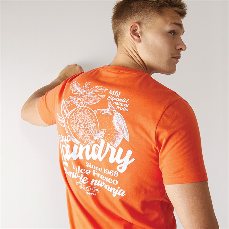 Tokyo Laundry Mens Arlington T-Shirt Orange