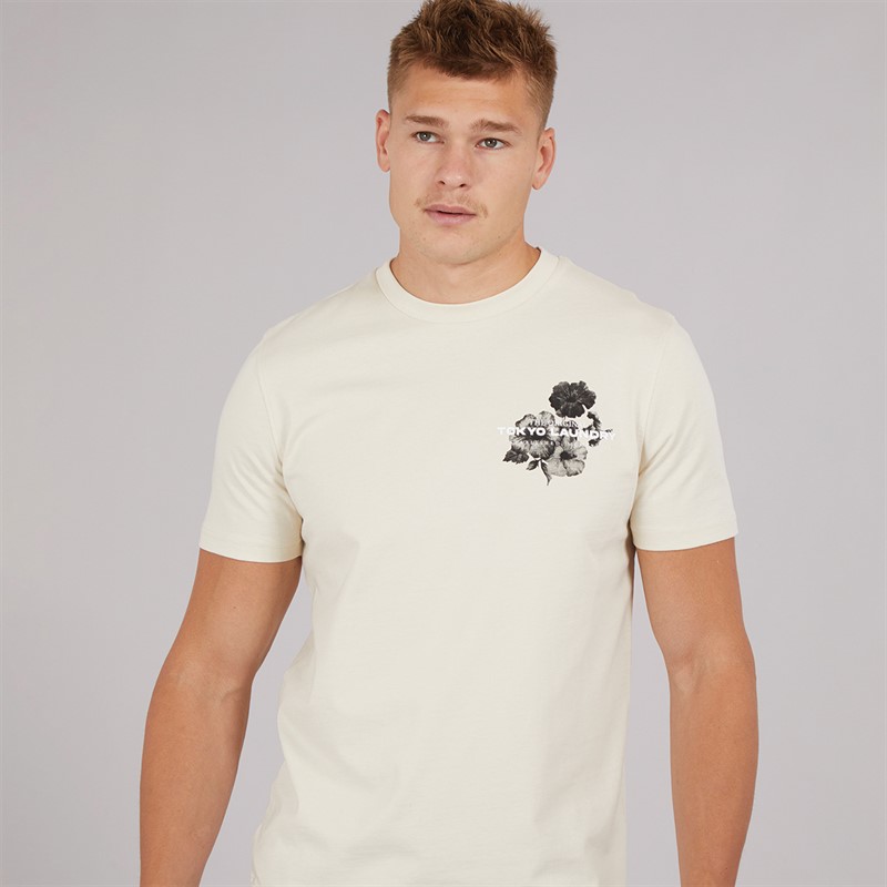 Tokyo Laundry Mens Redact T-Shirt Sand