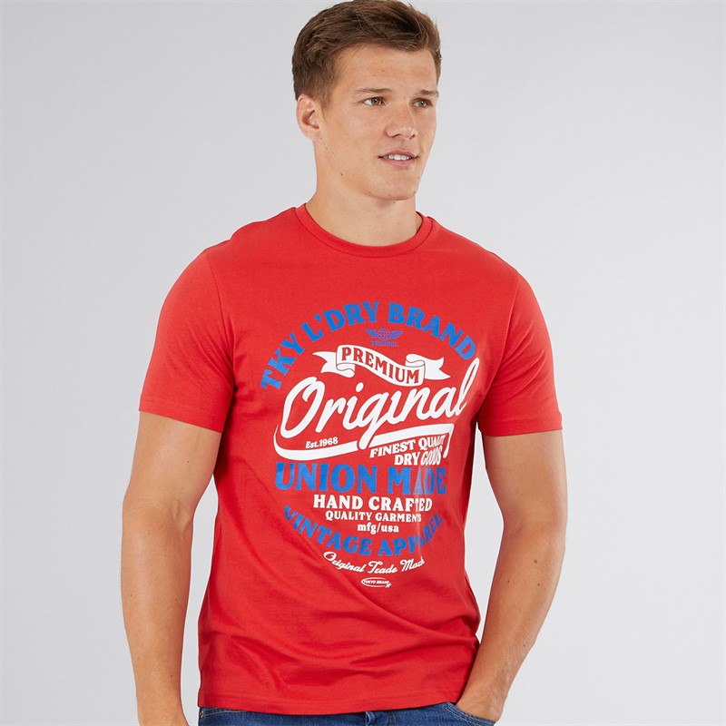 Tokyo Laundry Mens Montrose T-Shirt Red