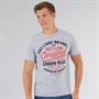 Tokyo Laundry Mens Montrose T-Shirt Light Grey Marl