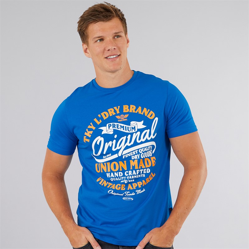 Tokyo Laundry Mens Montrose T-Shirt Blue