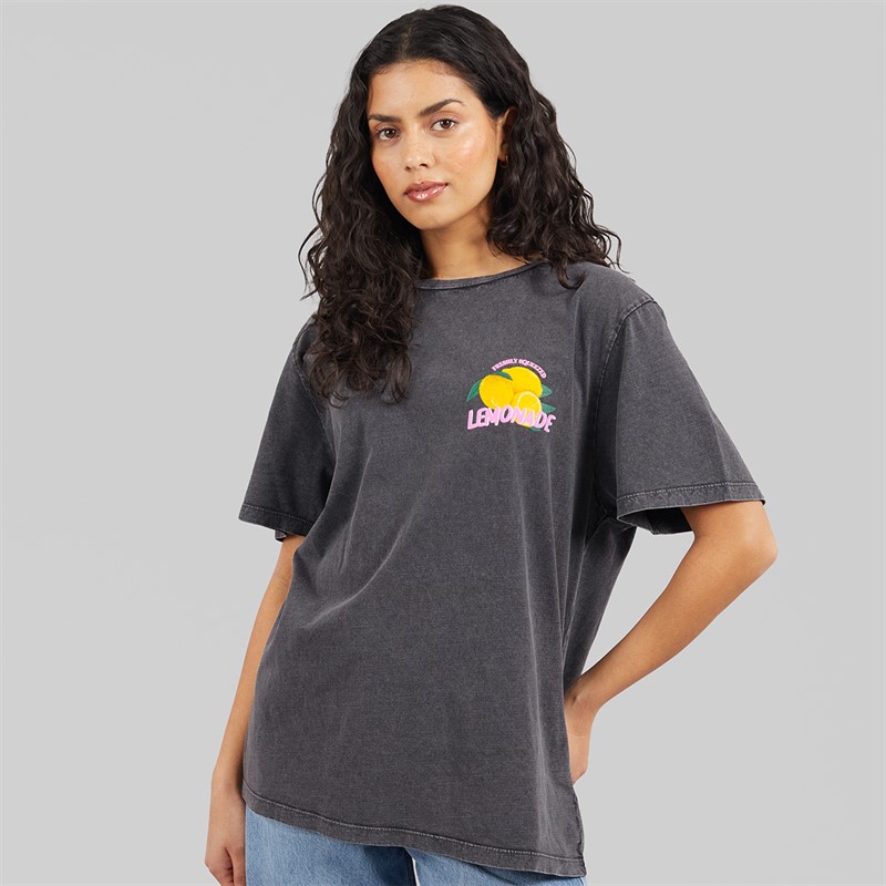 Tokyo Laundry Womens Cairo T-Shirt Acid Wash Charcoal