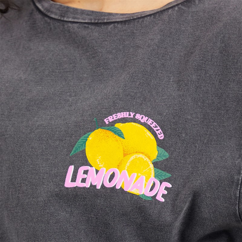 Tokyo Laundry Womens Cairo T-Shirt Acid Wash Charcoal