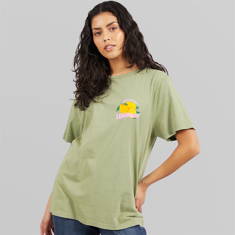 Tokyo Laundry Womens Cairo T-Shirt Acid Wash Sage