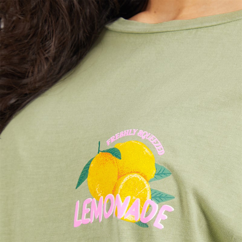 Tokyo Laundry Womens Cairo T-Shirt Acid Wash Sage