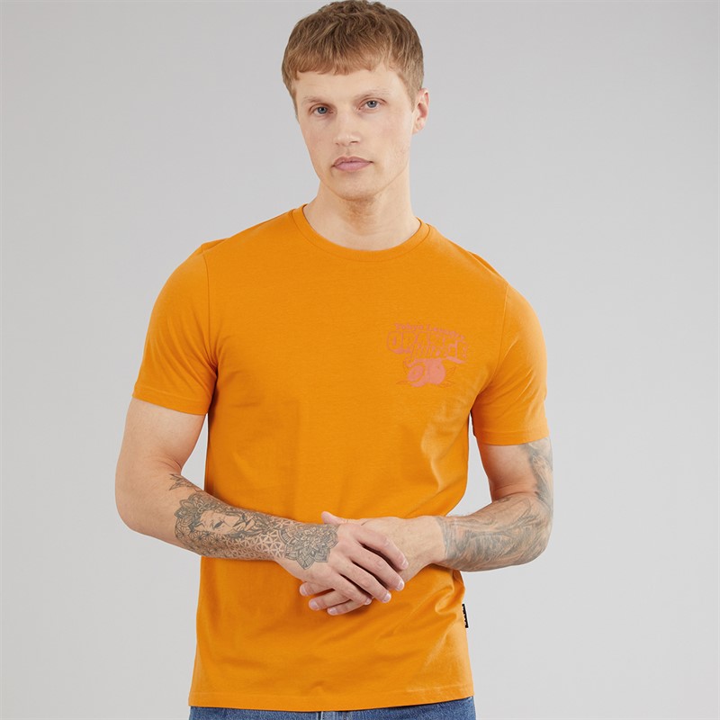 Tokyo Laundry Mens Men's Juice T-Shirt Orange Apricot